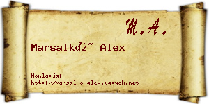 Marsalkó Alex névjegykártya