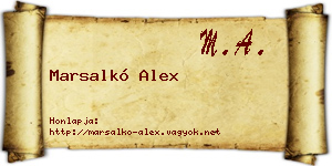 Marsalkó Alex névjegykártya