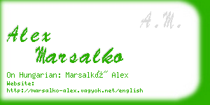 alex marsalko business card